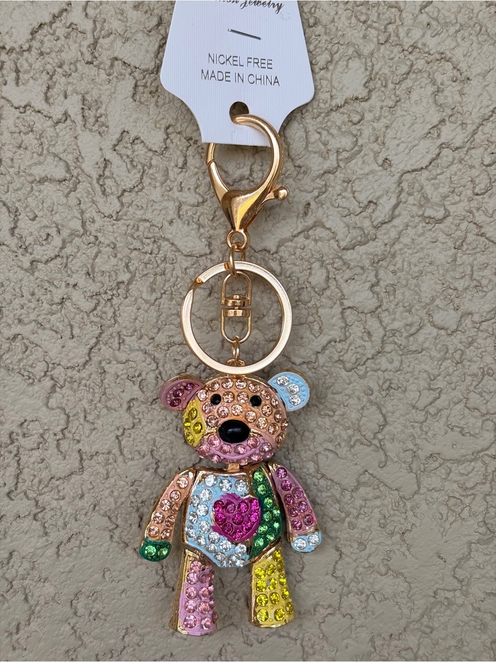 Sparkling Patchwork Teddy Keychain/Bag Charm - Picture 2 of 7